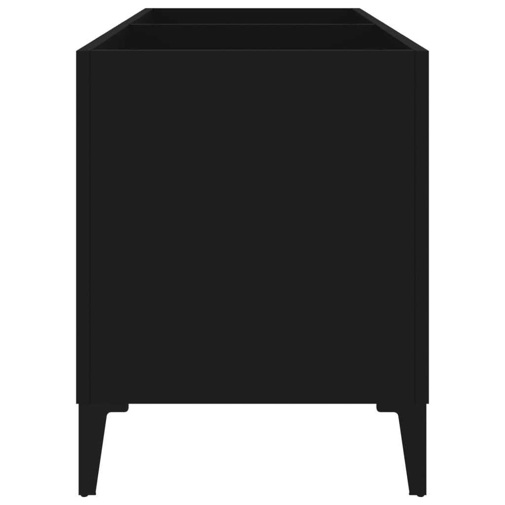 vidaXL Record Cabinet Black 74.5x38x48 cm Engineered Wood