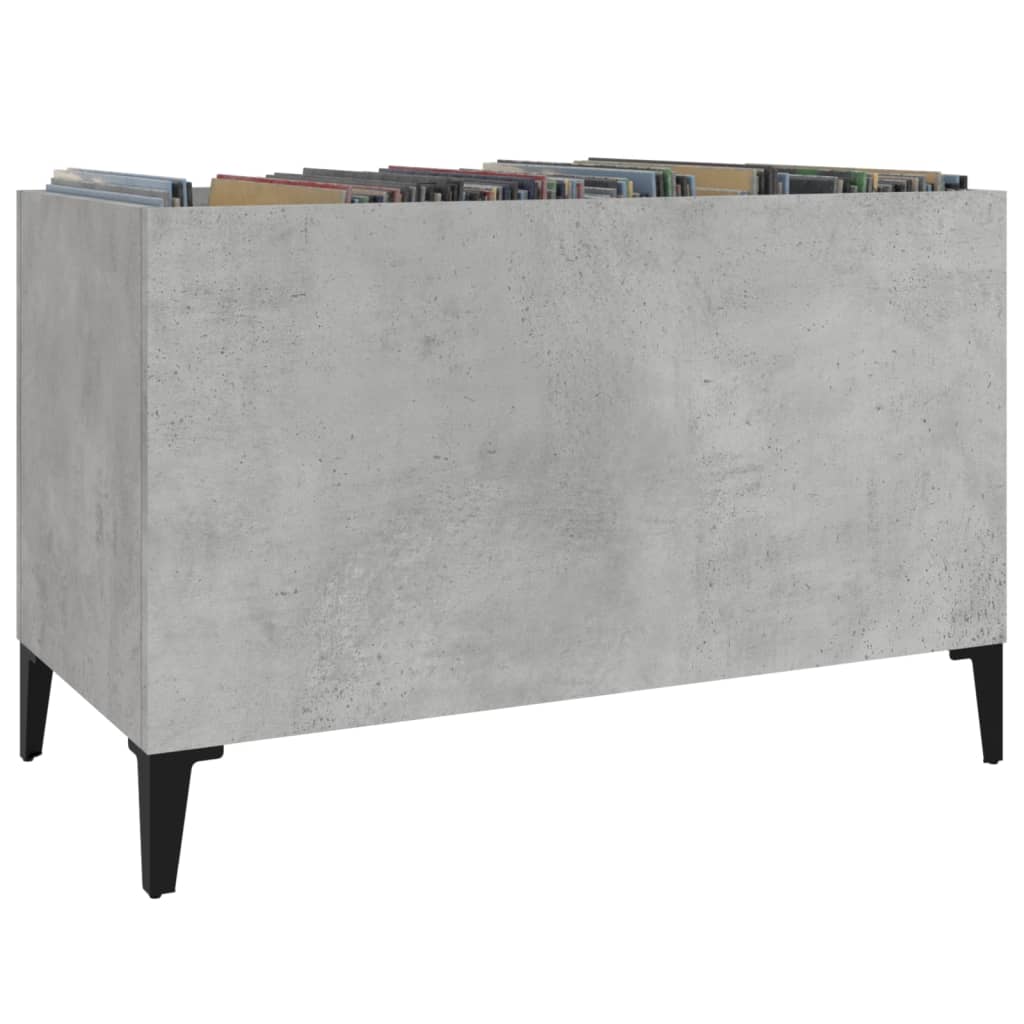 vidaXL Record Cabinet Concrete Grey 74.5x38x48 cm Engineered Wood