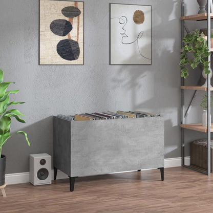vidaXL Record Cabinet Concrete Grey 74.5x38x48 cm Engineered Wood