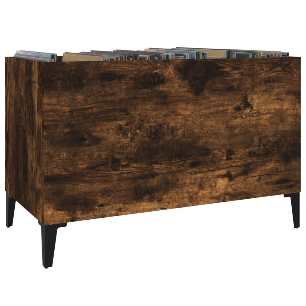 vidaXL Record Cabinet Smoked Oak 74.5x38x48 cm Engineered Wood
