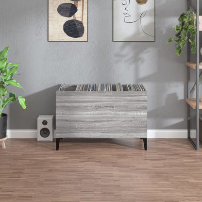 vidaXL Record Cabinet | Grey Sonoma | Engineered wood, Metal | Medium