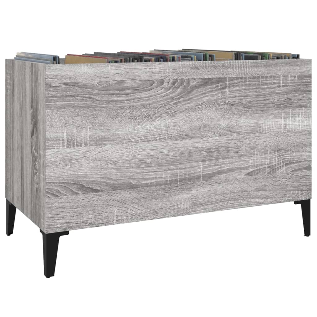 vidaXL Record Cabinet | Grey Sonoma | Engineered wood, Metal | Medium