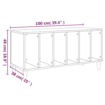 vidaXL Record Cabinet | White | Engineered wood | 100x38x48 cm | Record Cabinet