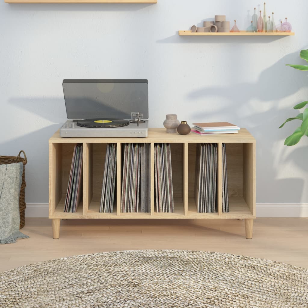 vidaXL Record Cabinet | Sonoma oak | Engineered wood | Medium | Record Cabinet
