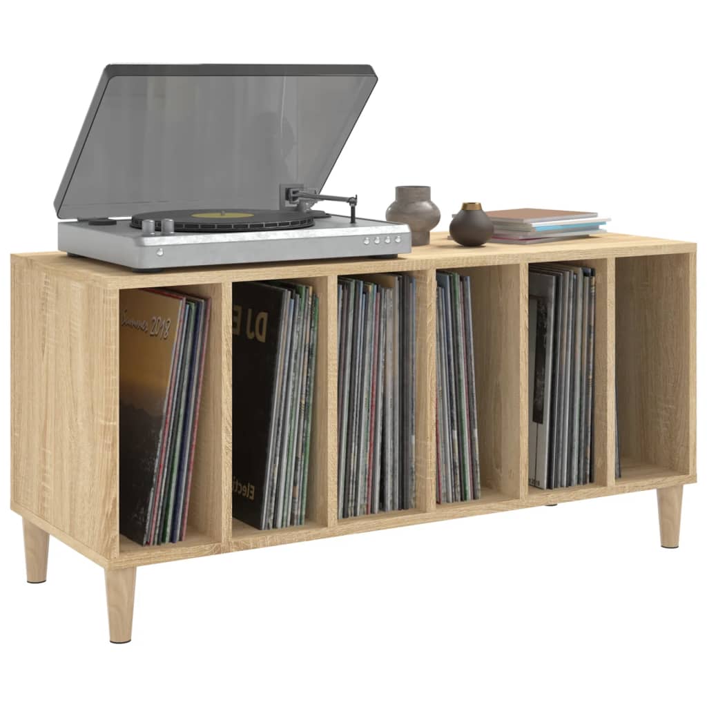 vidaXL Record Cabinet | Sonoma oak | Engineered wood | Medium | Record Cabinet