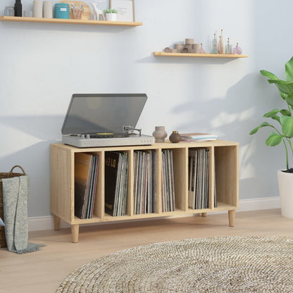 vidaXL Record Cabinet | Sonoma oak | Engineered wood | Medium | Record Cabinet