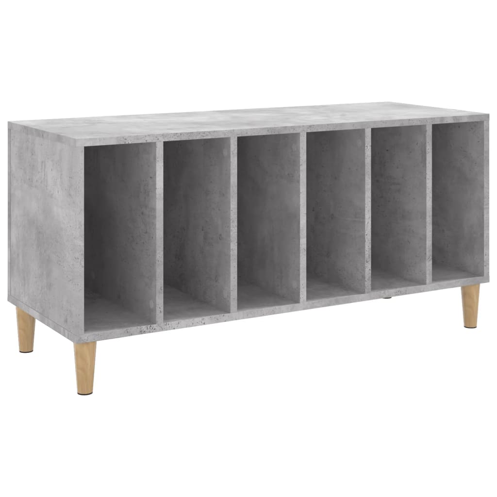 vidaXL Record Cabinet | Concrete Grey | Engineered wood, solid eucalyptus wood