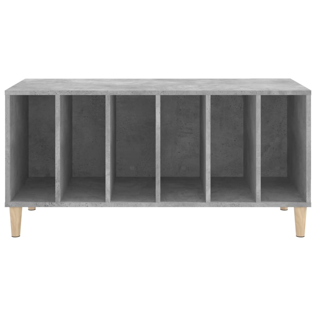 vidaXL Record Cabinet | Concrete Grey | Engineered wood, solid eucalyptus wood