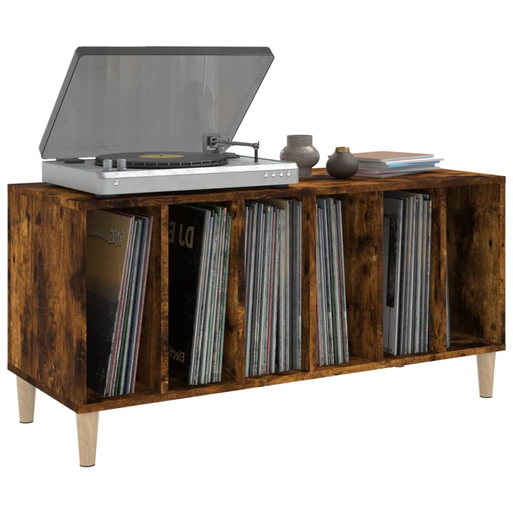 vidaXL Record Cabinet | Smoked Oak | Engineered Wood | Medium | Record Cabinet