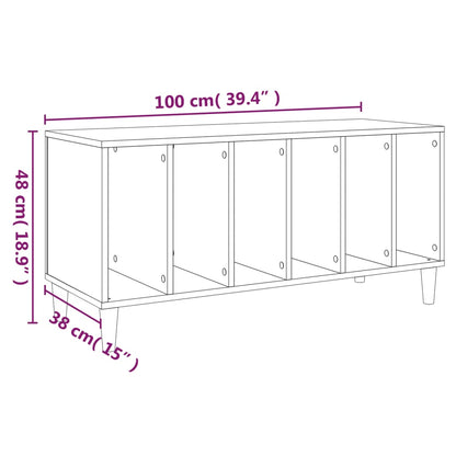 vidaXL Record Cabinet Grey Sonoma 100x38x48 cm Engineered Wood