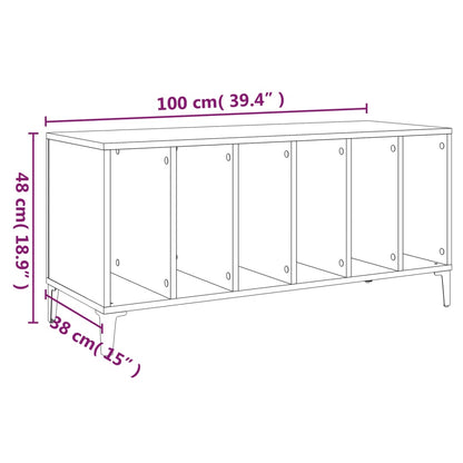 vidaXL Record Cabinet White 100x38x48 cm Engineered Wood