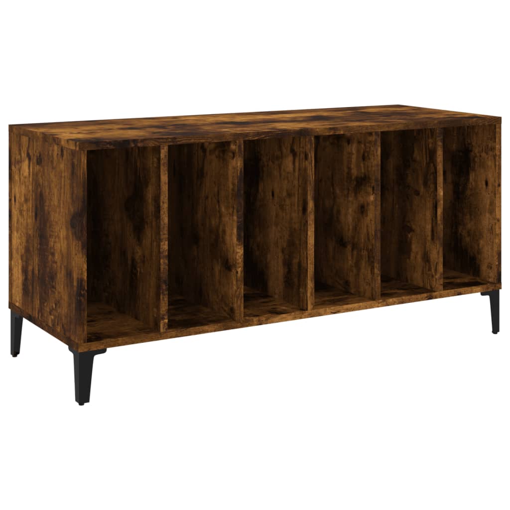 vidaXL Record Cabinet Smoked Oak 100x38x48 cm Engineered Wood