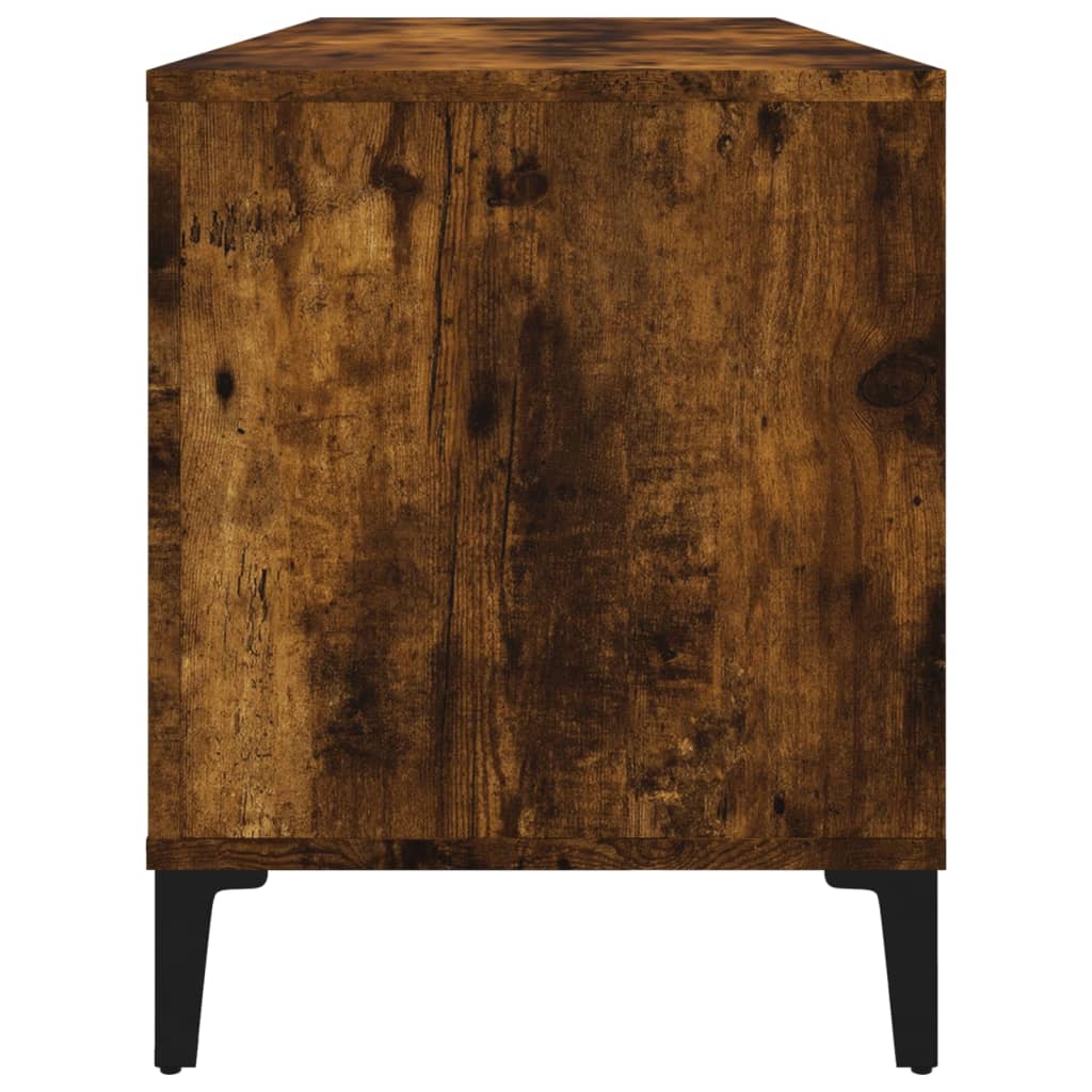 vidaXL Record Cabinet Smoked Oak 100x38x48 cm Engineered Wood