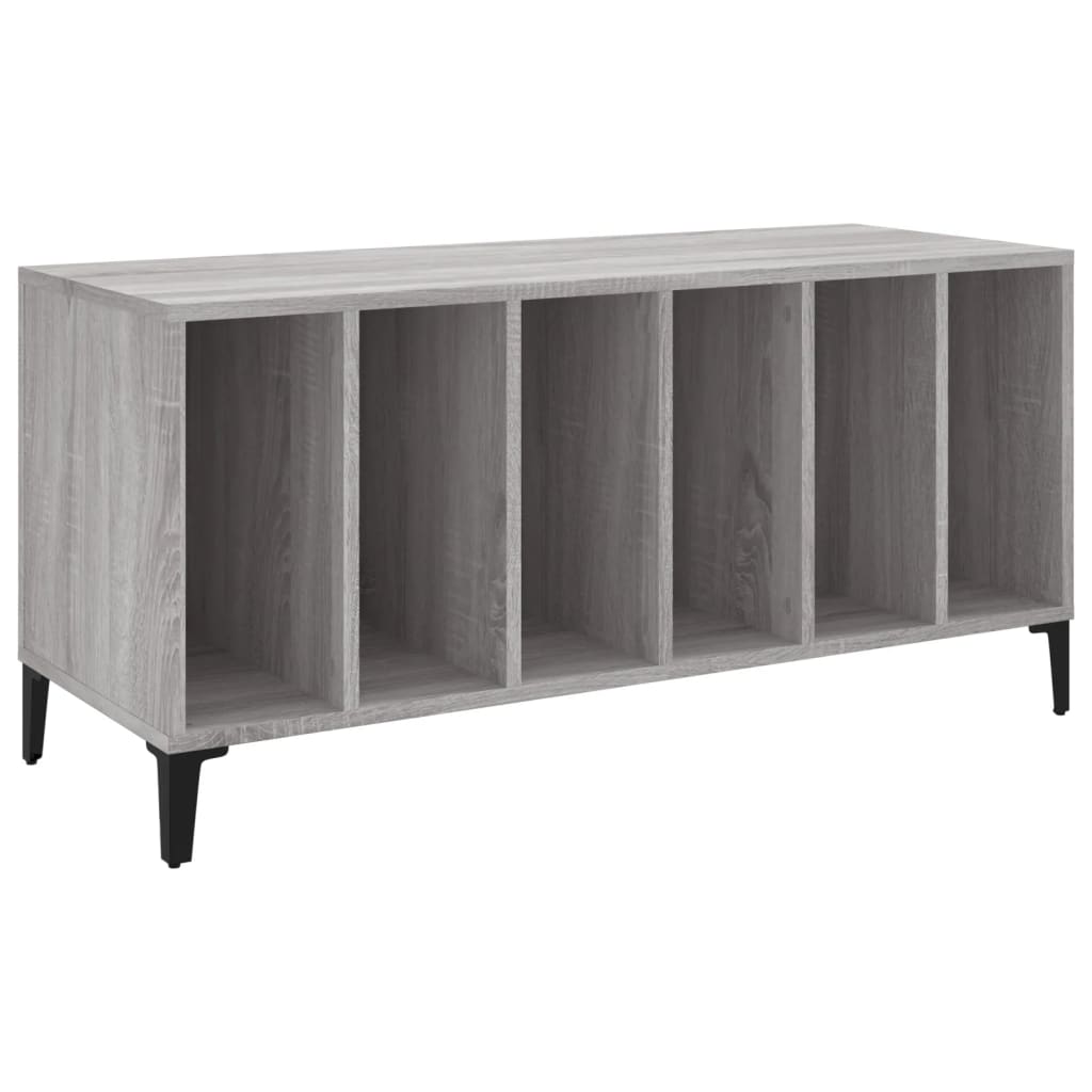 vidaXL Record Cabinet | Grey sonoma | Engineered wood, metal | 100 x 38 x 48 cm