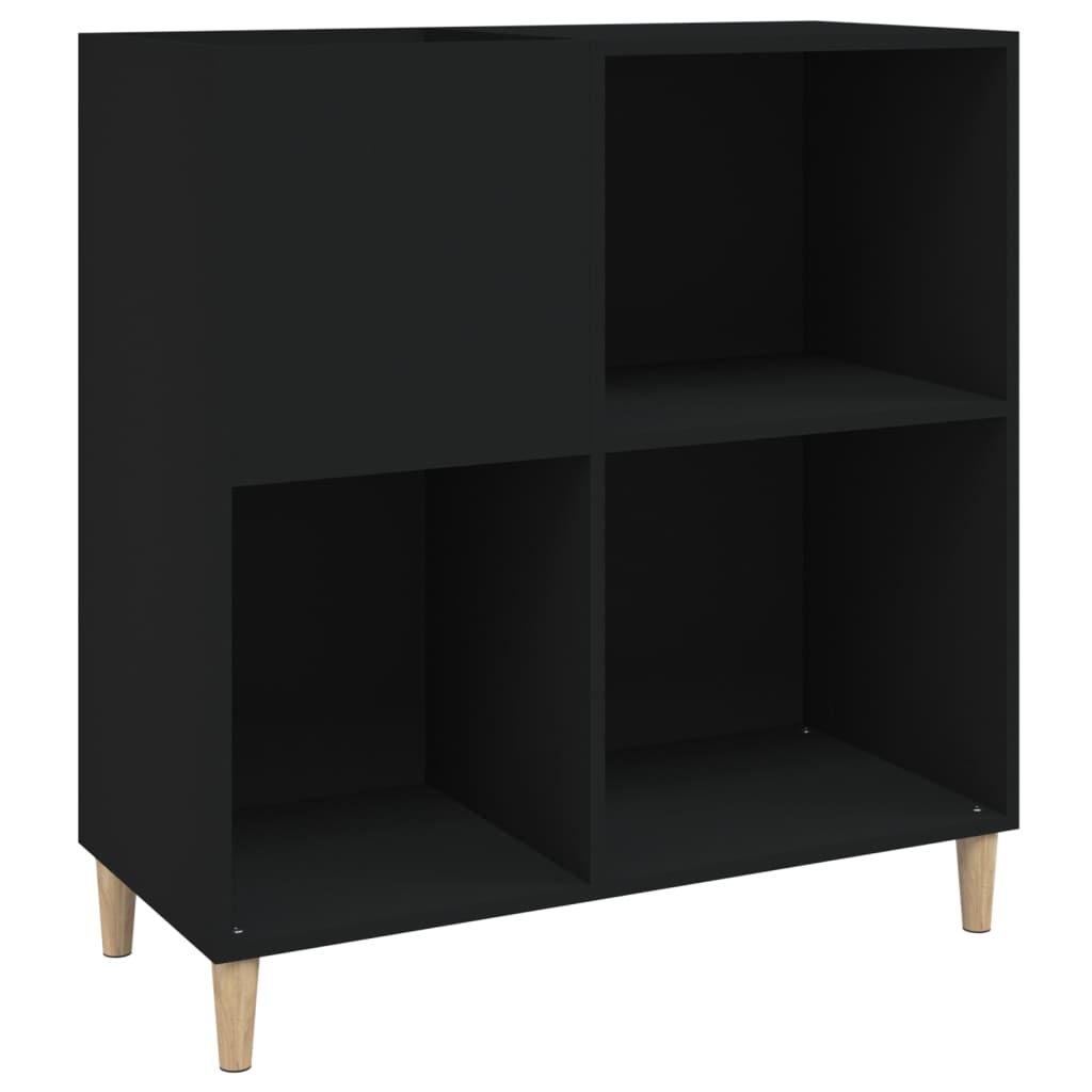 vidaXL Record Cabinet Black 84,5x38x89 cm Engineered Wood