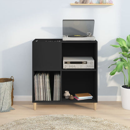 vidaXL Record Cabinet Black 84,5x38x89 cm Engineered Wood
