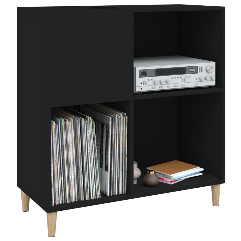 vidaXL Record Cabinet Black 84,5x38x89 cm Engineered Wood