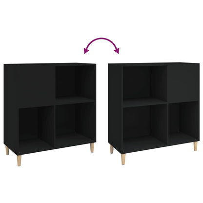 vidaXL Record Cabinet Black 84,5x38x89 cm Engineered Wood