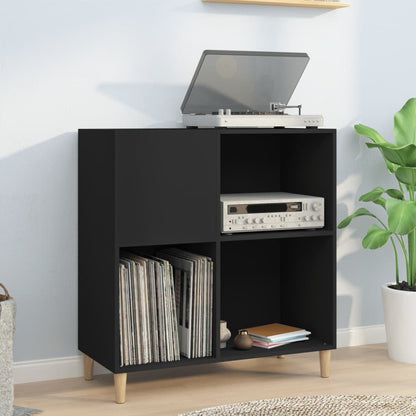 vidaXL Record Cabinet Black 84,5x38x89 cm Engineered Wood