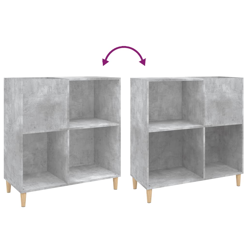 vidaXL Record Cabinet Concrete Grey 84,5x38x89 cm Engineered Wood