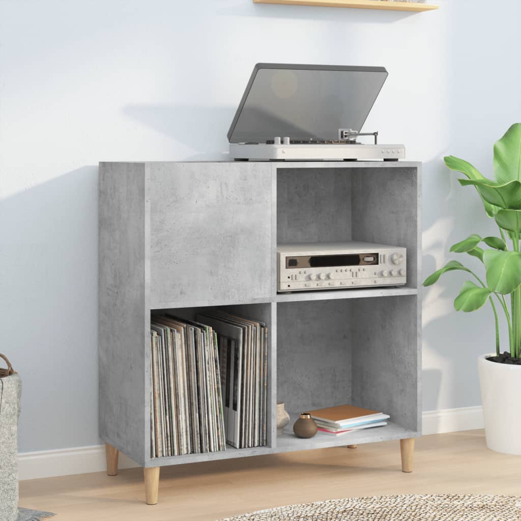 vidaXL Record Cabinet Concrete Grey 84,5x38x89 cm Engineered Wood
