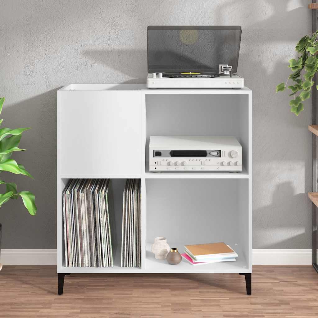 vidaXL Record Cabinet | White | Engineered wood, metal | Medium