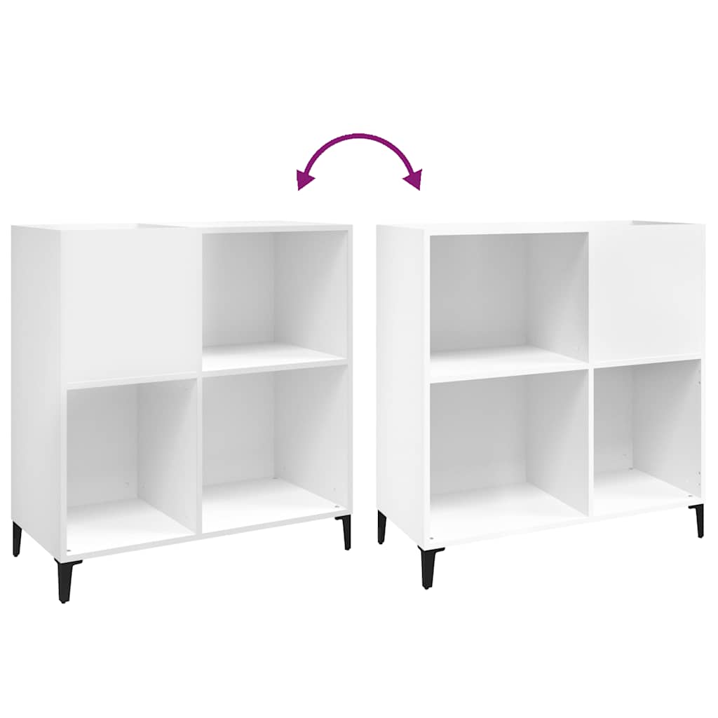 vidaXL Record Cabinet | White | Engineered wood, metal | Medium