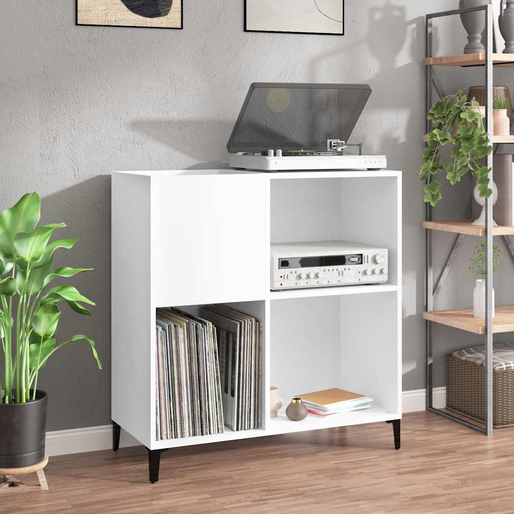 vidaXL Record Cabinet | White | Engineered wood, metal | Medium