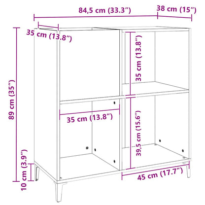 vidaXL Record Cabinet Sonoma Oak 84.5x38x89 cm Engineered Wood
