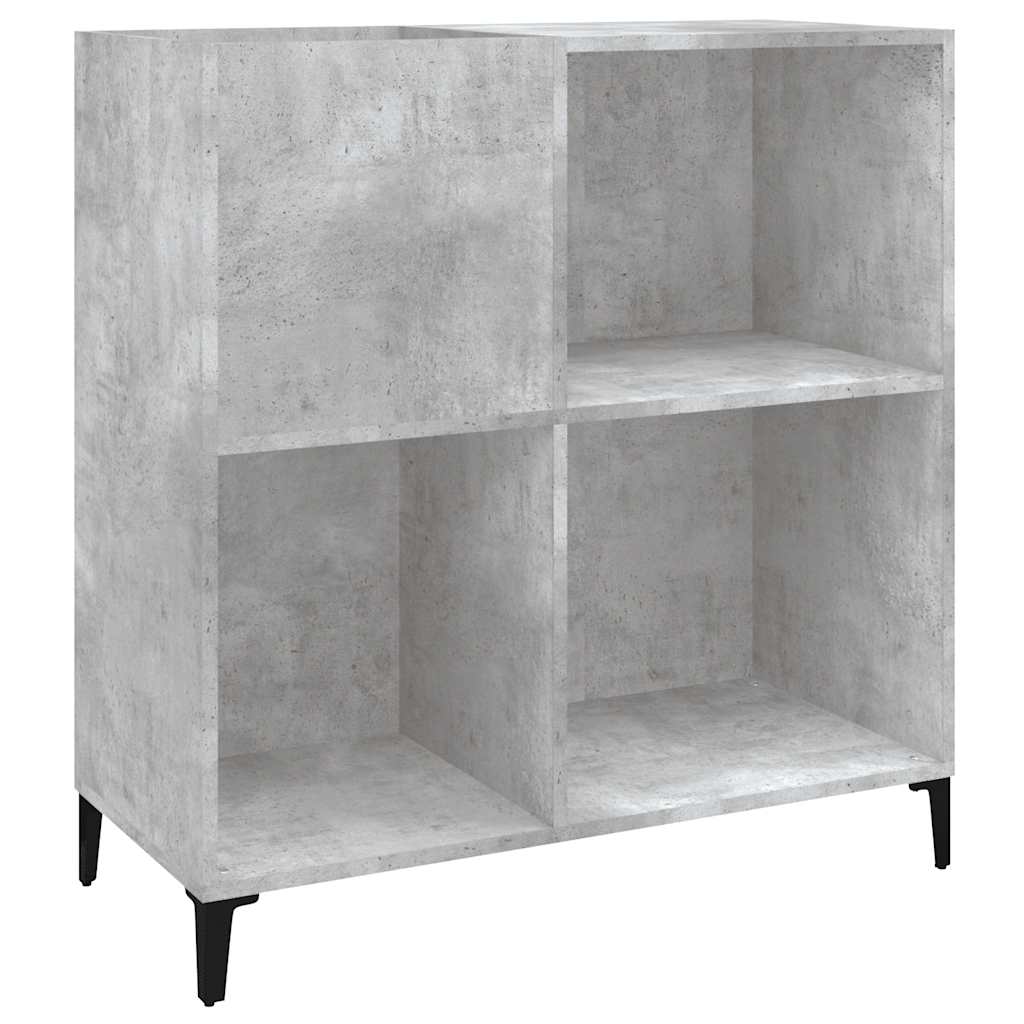 vidaXL Record Cabinet | Concrete grey | Engineered wood, Metal | Medium