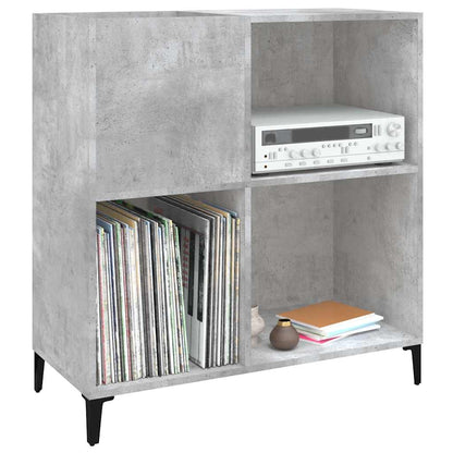 vidaXL Record Cabinet | Concrete grey | Engineered wood, Metal | Medium