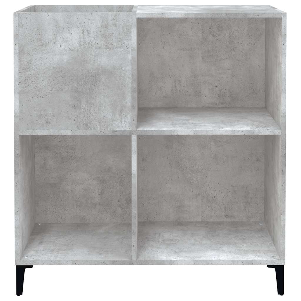 vidaXL Record Cabinet | Concrete grey | Engineered wood, Metal | Medium