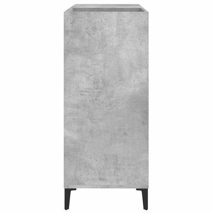 vidaXL Record Cabinet | Concrete grey | Engineered wood, Metal | Medium