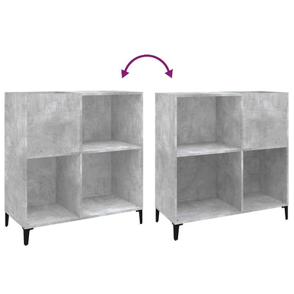 vidaXL Record Cabinet | Concrete grey | Engineered wood, Metal | Medium