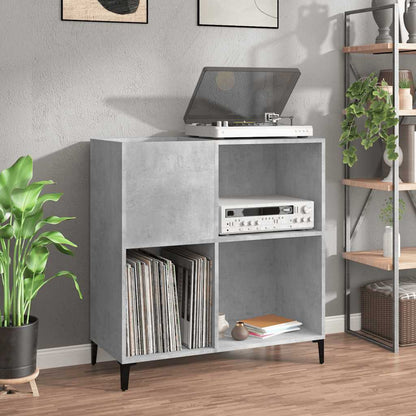 vidaXL Record Cabinet | Concrete grey | Engineered wood, Metal | Medium