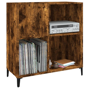 vidaXL Record Cabinet Smoked Oak 84.5x38x89 cm Engineered Wood