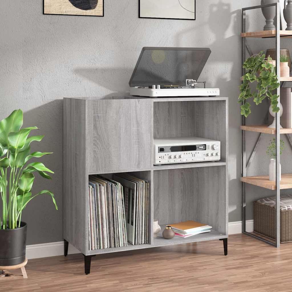 vidaXL Record Cabinet Grey Sonoma 84.5x38x89 cm Engineered Wood