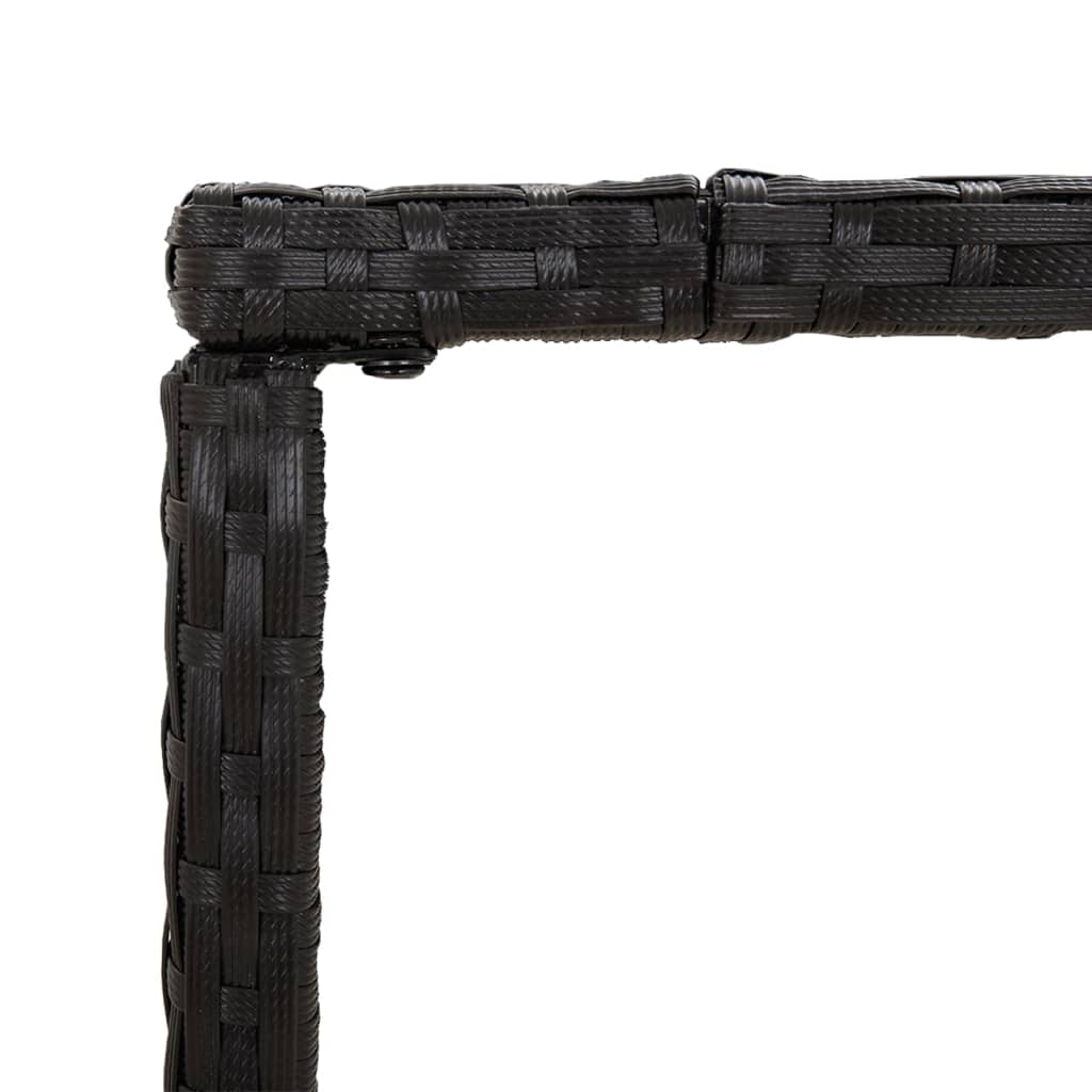 vidaXL Garden Bar Set | Black | PE rattan | Medium | Footrest | Bar Table Set