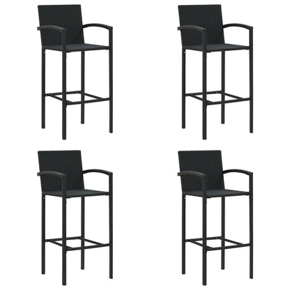 vidaXL Garden Bar Set | Black | Poly Rattan | 5 Piece |  Durable