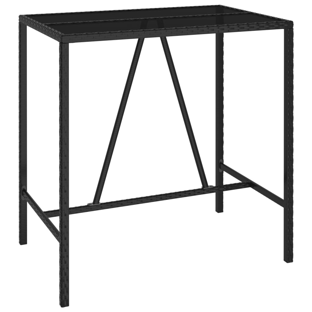 vidaXL Garden Bar Set | Black | Poly Rattan | 5 Piece |  Durable