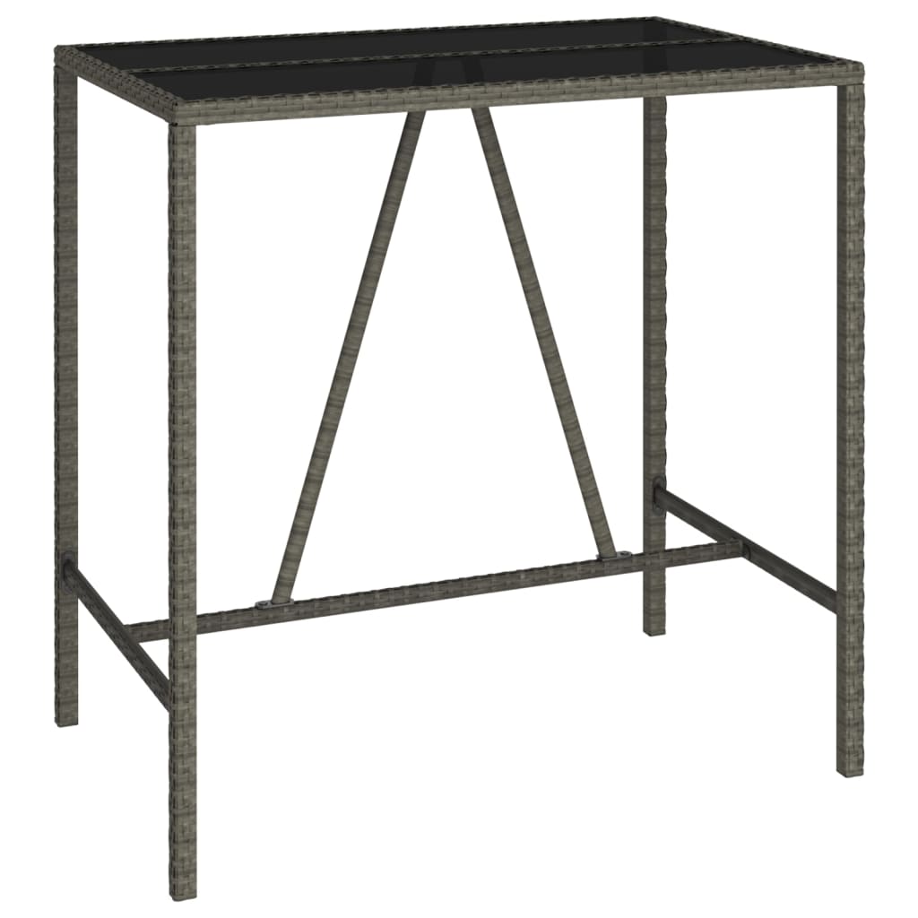 vidaXL 5 Piece Garden Bar Set Grey Poly Rattan