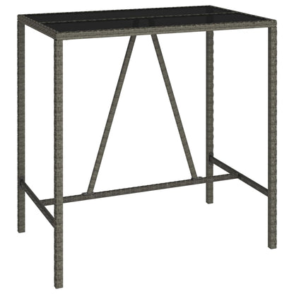 vidaXL 5 Piece Garden Bar Set Grey Poly Rattan