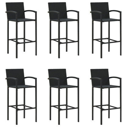 vidaXL Garden Bar Set | Black | PE Rattan, Powder-Coated Steel, Tempered Glass