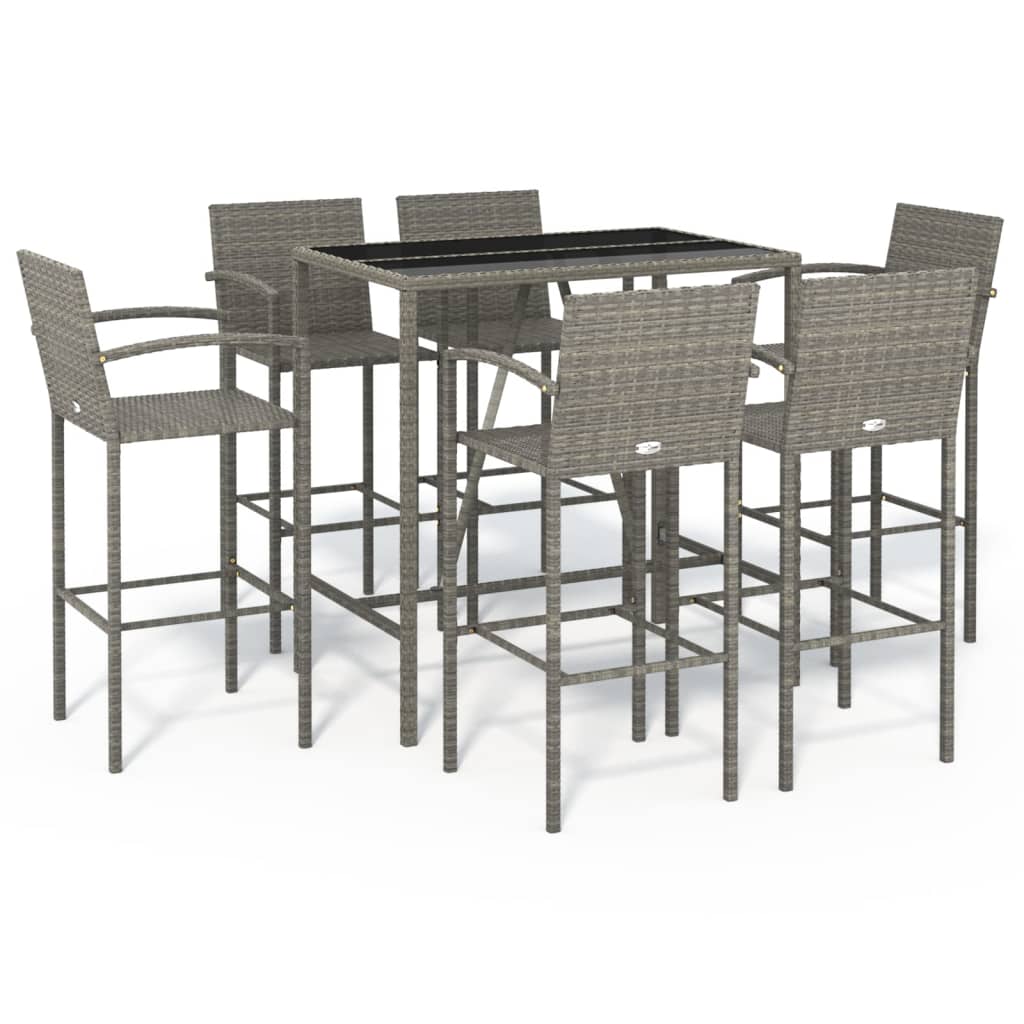 vidaXL Garden Bar Set | Grey, Black