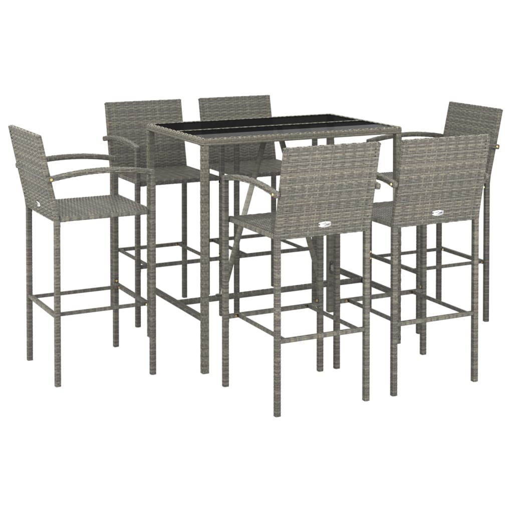 vidaXL Garden Bar Set | Grey, Black