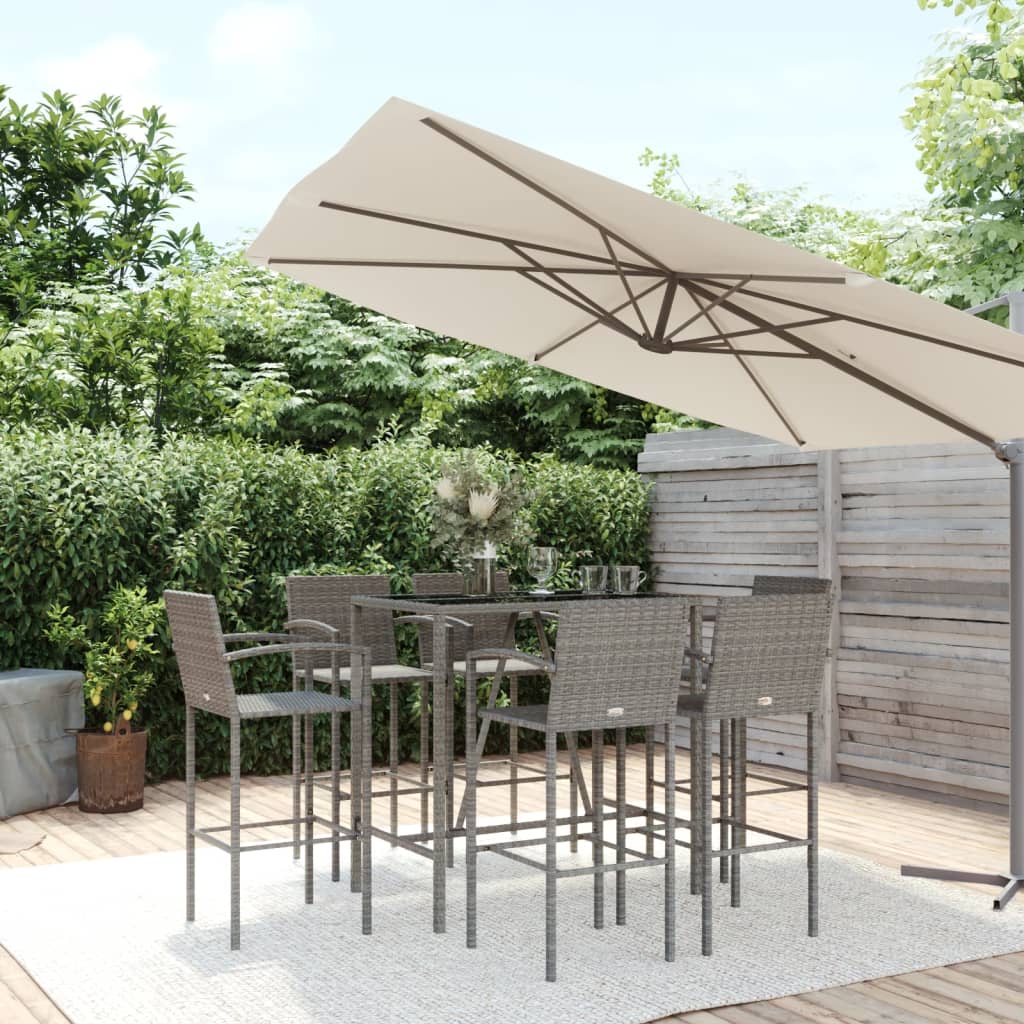 vidaXL Garden Bar Set | Grey, Black