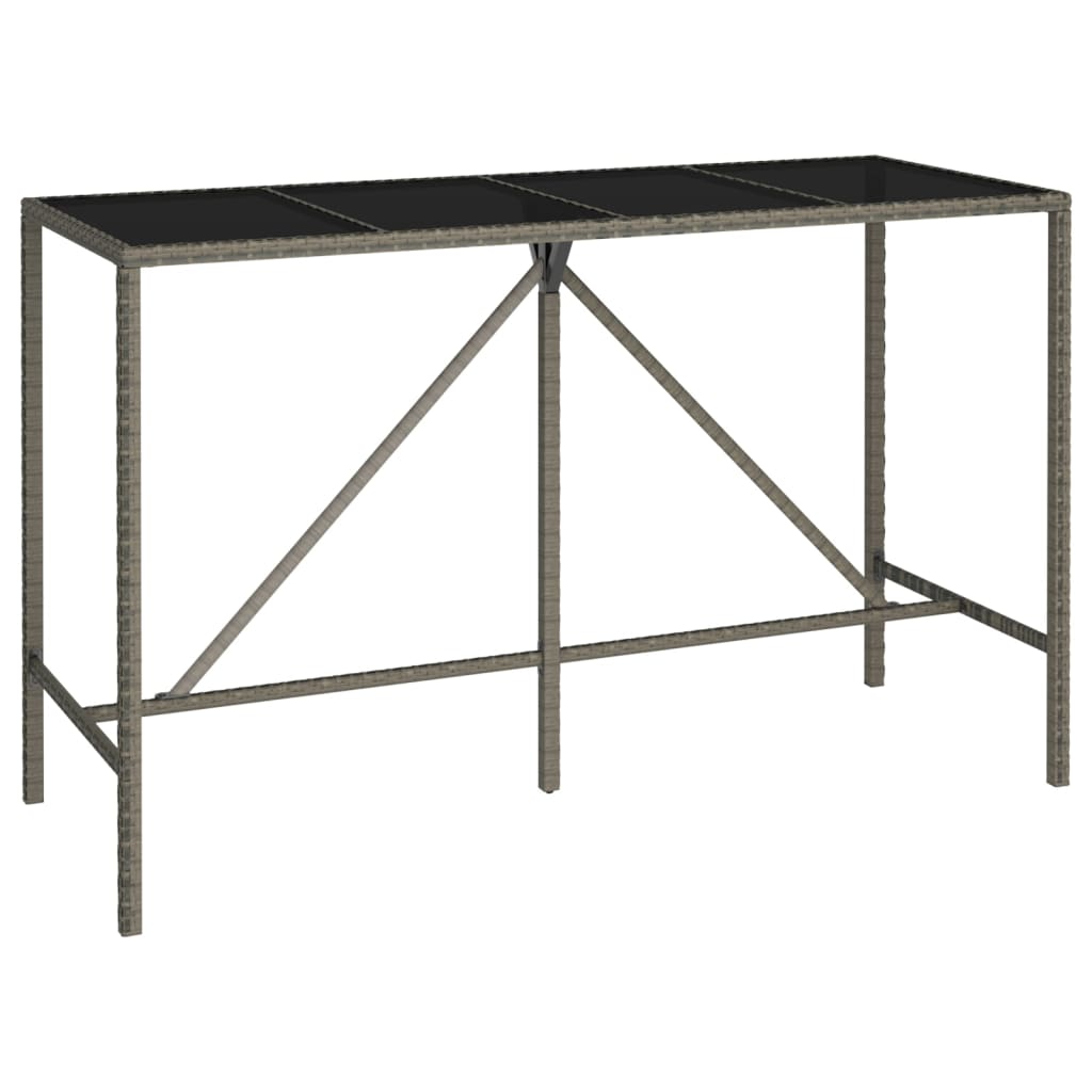 vidaXL Garden Bar Set | Grey | PE Rattan | Large | Footrest | Garden Bar Set
