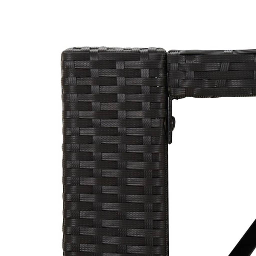 vidaXL Garden Bar Set | Black | PE rattan, powder-coated steel, tempered glass