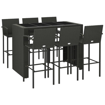 vidaXL Garden Bar Set | Black | PE rattan | One Size | Ergonomic | Bar Table Set