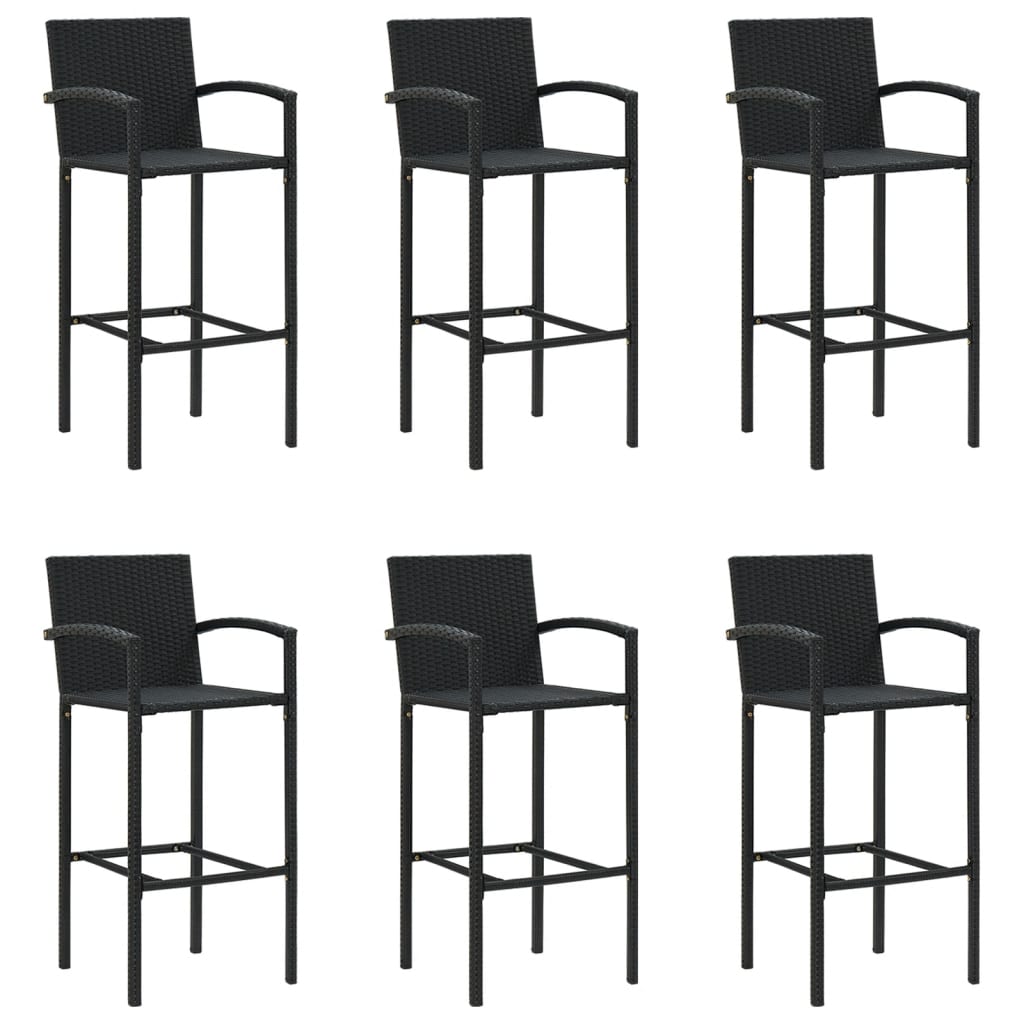 vidaXL Garden Bar Set | Black | PE rattan | One Size | Ergonomic | Bar Table Set